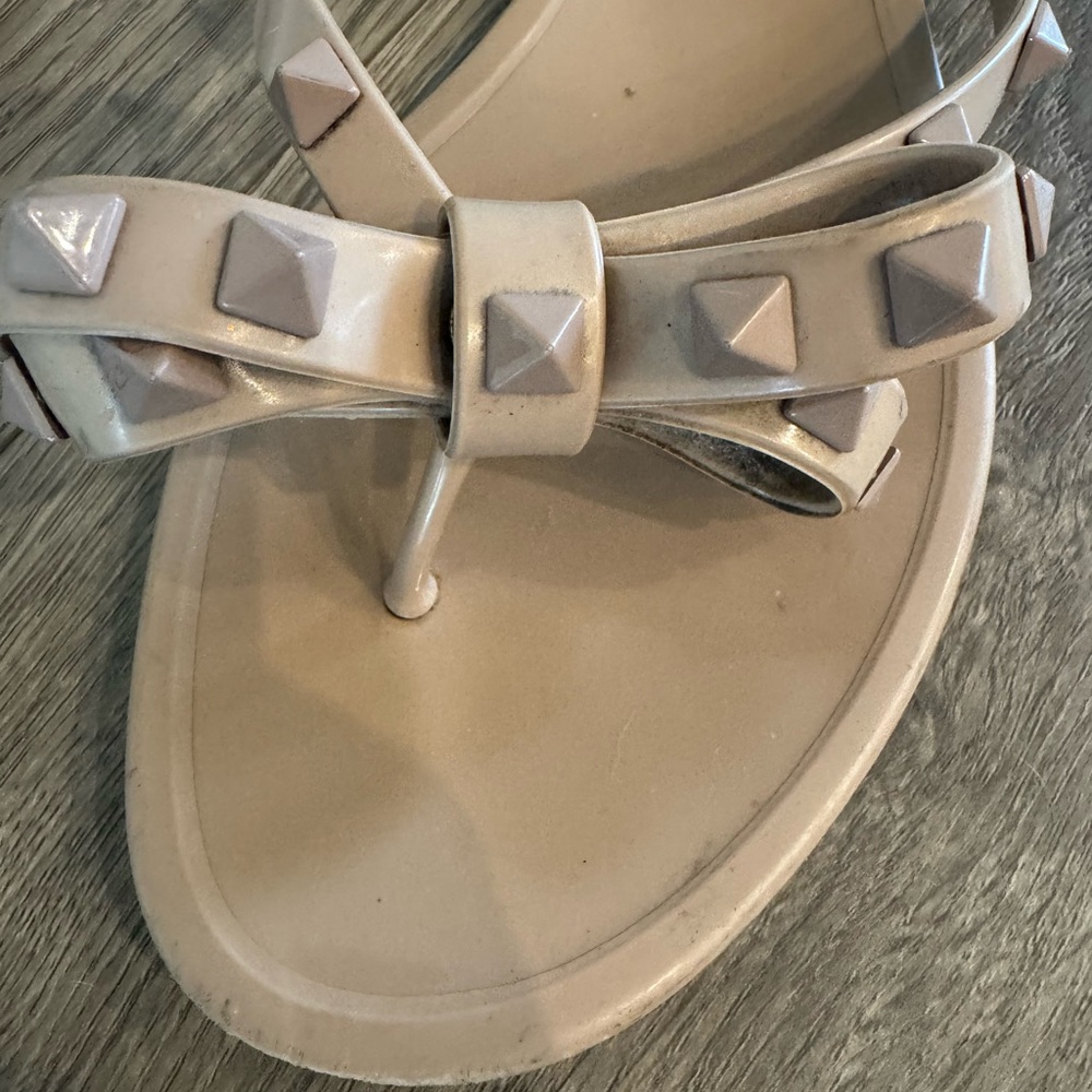 Valentino Nude Studded Women's Sandals - Picture 5 of 10